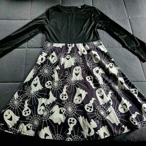 Black and White Ghost Print Dress